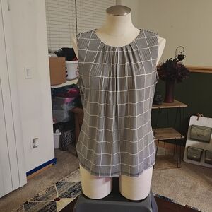 Calvin Klein Black and White Patterned Blouse